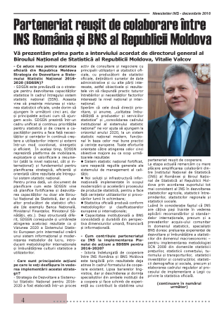 Interviu cu directorul general al BNS pentru Institutul Naţional de Statistică din România